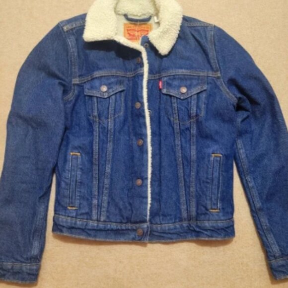 Levi's Denim Jacket with Sherpa Lining Sherpa Shearling Denim Trucker Jacket - Picture 1 of 6